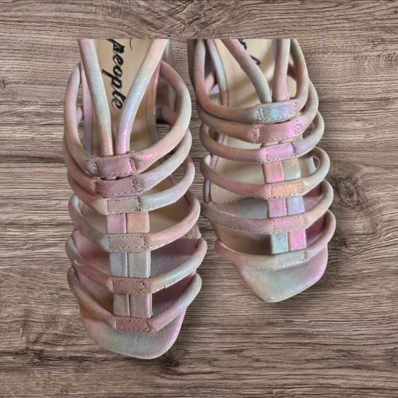 Free People Collette Rainbow Cinched Heel Shoes Size 6 5 - Picture 7 of 7